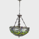 19.25" W Nancy Traditional Multicolored Stained Glass Bowl Shade Pendant Light