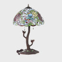 25" H Phylicia Multicolored Dome Shaped Stained Glass Table Lamp with Novelty Base