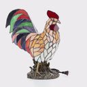 15"H Stained Glass Rooster Accent Lamp