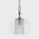 11.75"H Glass + Faceted Crystal Glass Jewels Plug-in and Hardwire Hanging Pendant