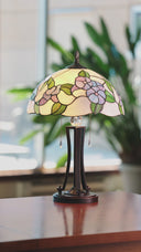 Tula 24.75" H Tiffany-style Blue Bowl Shade Stained Glass Table Lamp