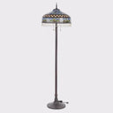 64" H Veronica Blue Stained Glass Dome Shade Candlestick Floor Lamp