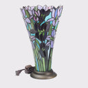 13.5" H Tiffany-Style Floral Vase Stained Glass Hurricane Table Lamp