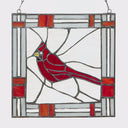 11"H Carol the Cardinal Stained Glass Window Panel