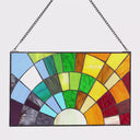 12"H Tiffany Style Stained Glass Rays of Sunshine Window Panel