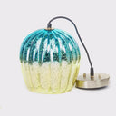 9 in. Gold 1-Light Pendant with Teal and Gold Ombre Mercury Glass Shade