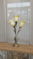 23.5"H Hand Blown Glass 3 Calla Lily Uplight Accent Lamp