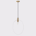 20" H Modern Brushed Gold Oval Shade Pendant