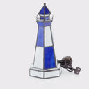 10.4" H Camden Stained Glass Lighthouse Accent Lamp