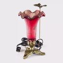 9"H Hand Blown Mercury Glass Lily Uplight Accent Lamp