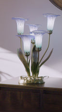 20"H Hand Blown Glass 5 Calla Lily Uplight Accent Lamp