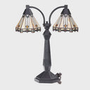 21"H Bryant Prairie Style Stained Glass Table Lamp with Black Block Base