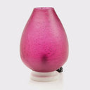 13" H Meggie Fuchsia Globe-Like Shade Accent Lamp with a White Marble Pedestal Base