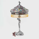 24" H Parisian Antique Silver Bell Shade Novelty Table Lamp