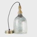 7" Coralie Textured Silver Glass Bell-Shaped Pendant Lamp