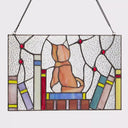 13" W Tiffany-Style Kitten Stained Glass Window Panel