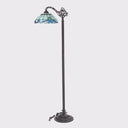 60" H Sophia Blue Stained Glass Bowl Shade Candlestick Floor Lamp