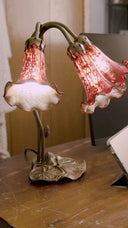16"H Hand Blown Mercury Glass 3 Lily Downlight Accent Lamp