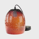 8" W Charity Retro Red Hand-Blown Glass Dome Shade Pendant Light with Hand Cut Star Design