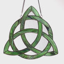 11.75" H Trinity Knot Celtic Stained Glass Window Panel
