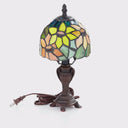 12"H Stained Glass Sunflower Blossoms Accent Table Lamp