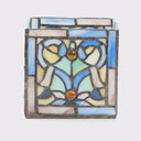 4.75" H Blue Flourishes Stained Glass Candle Holder