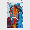 13" H Roz Horse Stained Glass Window Panel