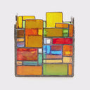 4.75" W Tiffany-Style Geometric Stained Glass Candle Holder