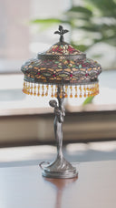 24" H Parisian Antique Silver Bell Shade Novelty Table Lamp