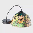 10" W Evelina Yellow Sunflowers Stained Glass Dome Shade Pendant Light