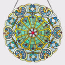 22"H Stained Glass Webbed Heart Window Panel