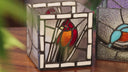 4.75" H Set of 2 Bird Stained Glass Candle Holders