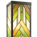 River of Goods Green Stained Glass and Black Satin Rectangular 1-Light Outdoor Wall Sconce