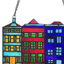 River of Goods 6-Inch Row House Skyline Stained Glass Suncatcher