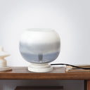 13' H Emily White and Blue Ombre Stacked Base Globe Shade Accent Lamp - River of Goods
