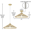 20" 1-Light Rosalinde Pendant Light Gold