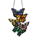 13.25" H Butterfly Cluster Stained Glass Window Panel
