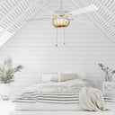 52"W Wooden Chandelier 5-Blade LED Ceiling Fan