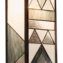 River of Goods Grey Stained Glass and Black Satin Rectangular 1-Light Outdoor Wall Sconce