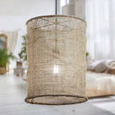 12" W 1-Light Lorraine Metal and Jute Pendant