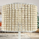 Sasha River of Goods White Metal and Tan Wood 25-Inch Table Lamp