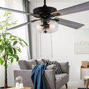 52"W Liza Black 4-Blade LED Ceiling Fan