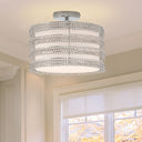 13.375"W Quentin Silver Drum Shade w/ Charms Ceiling Light