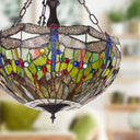 19.25" W Nancy Traditional Multicolored Stained Glass Bowl Shade Pendant Light