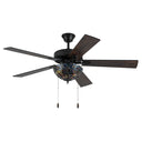 52" W Magna Carta Indoor Tiffany Stained Glass Oil Rubbed Bronze Ceiling Fan with Remote Control