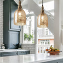 7" Regan Champagne Glass Pendant Light