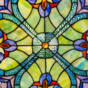 12"H Stained Glass Halston Window Panel
