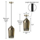 6.8'' W 1-Light Andrea Metal and Glass Pendant