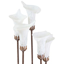 19.5" H Calla Lily Bronze Base with White Glass Bell Shades Candlestick Table Lamp