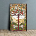48" H Grand Tree Tiffany-Style Stained Glass Window Panel
